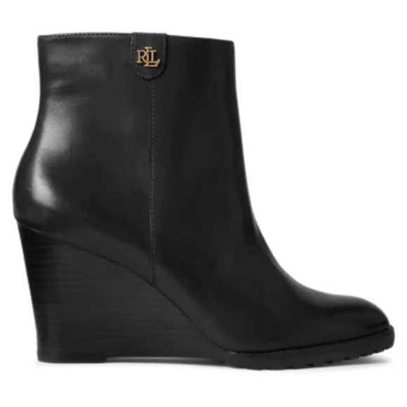 Ralph Lauren Shaley Polo Black Leather Mid-Calf Riding Boots Women’s 10B - Picture 1 of 8